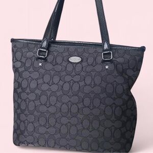 Coach Dark Gray Signature Tote